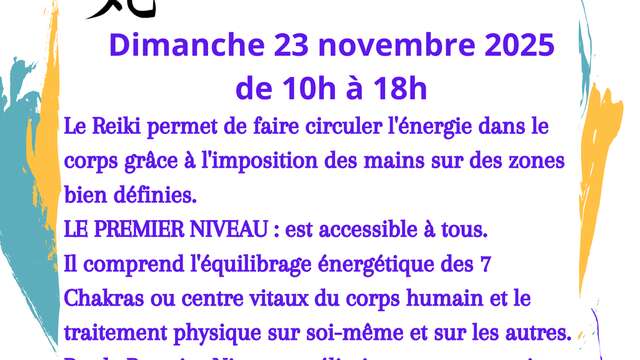 Stage de Reiki Usui 1er Niveau