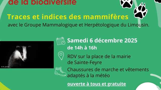 Traces et indices des mammifères