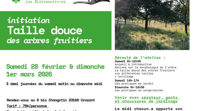 Week-end d'initiation à la taille douce des arbres fruitiers