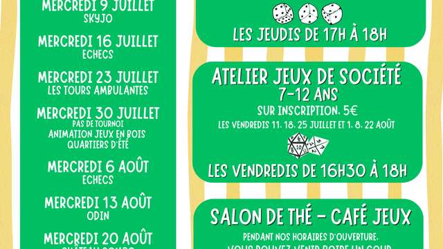 Atelier Jeux de société 3- 6 ans