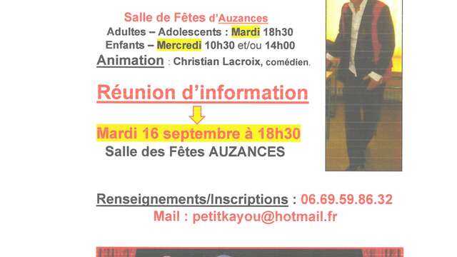 Petit K@you Atelier Théâtre Auzances : Réunion d'information