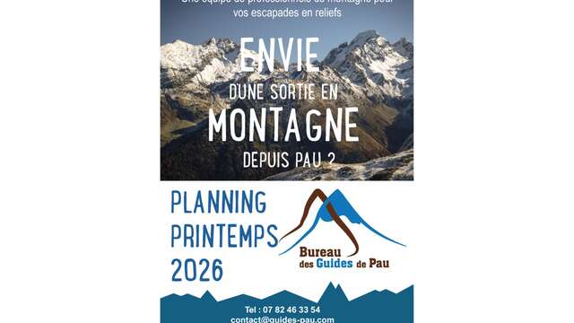 Bureau des guides de Pau: Programme printemps 2026