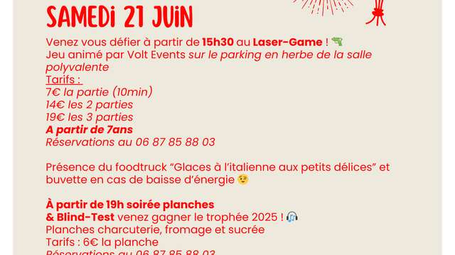 Fête à Rougnat : Laser Game et soirée blindtest !