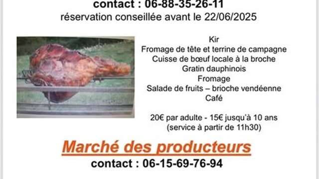 Cuisse de bœuf, marché de producteurs et vide-grenier