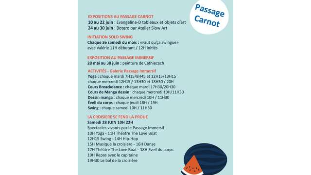 Animations de Juin au Passage Carnot