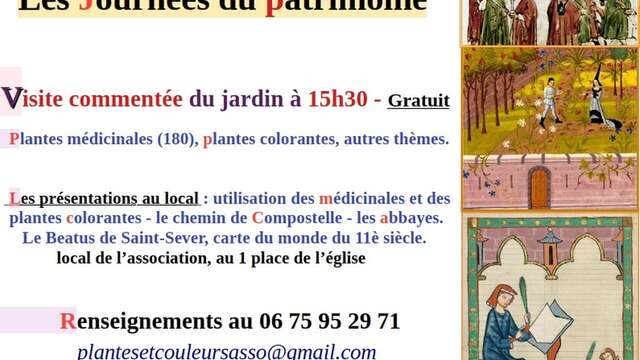 Journées du Patrimoine : accueil et visite au jardin et à l'atelier