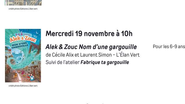 MICRO-FOLIE GUÉRET L'ART CA CONTE Alek et Zouc : Nom d'une gargouille