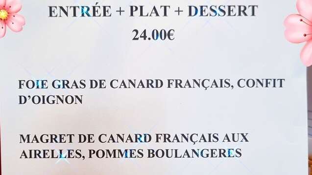 Menu de Noël au Moderne