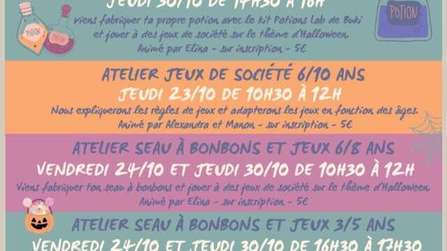 Atelier potions et jeux 9/12 ans