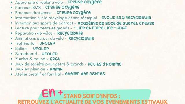 Quartiers d'été : animations, ateliers...