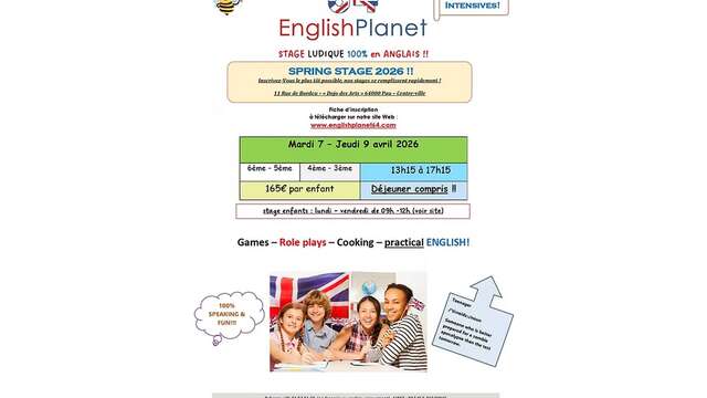 Stage anglais collégien "Spring stage"