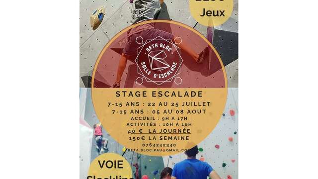 Stage vacances Eté Escalade