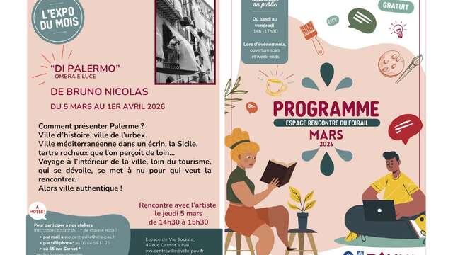 Programme de l'Espace de rencontre du Foirail - Mars 2026