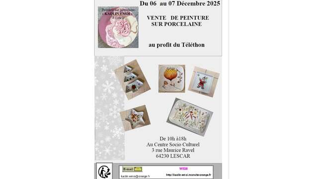 Vente de porcelaine au profit du Téléthon