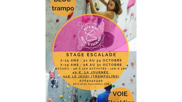 Stage vacances automne Escalade