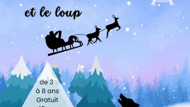 Le Père Noël et le loup à la médiathèque de Montaudin