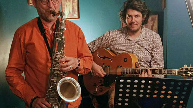 Nicolas Grandjean et Joachim Larroque en concert à Livres Books & Co