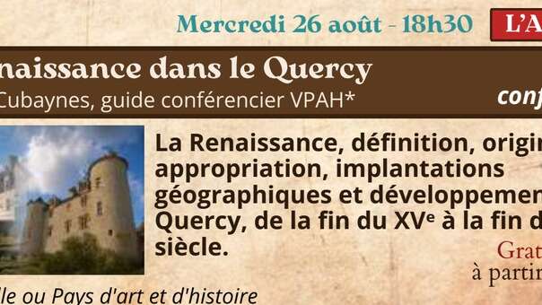 Festival Re-naissance à Figeac, conférence : "la Renaissance dans le Quercy"
