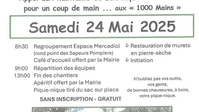Chantier participatif des 1000 mains à la pâte à Lalbenque