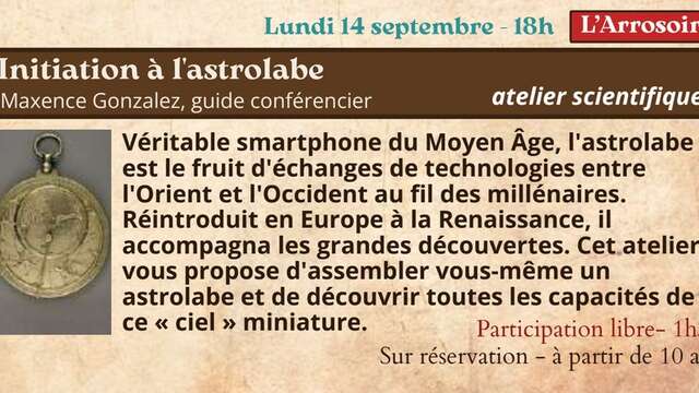 Festival Re-naissance à Figeac : atelier d'initiation à l'astrolabe