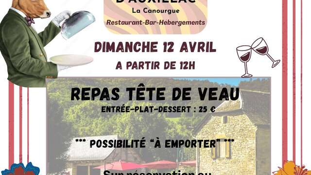 REPAS TÊTE DE VEAU AU MOULIN