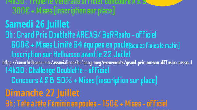 1ER FESTIVAL DE PÉTANQUE DE LA FANNY MCG