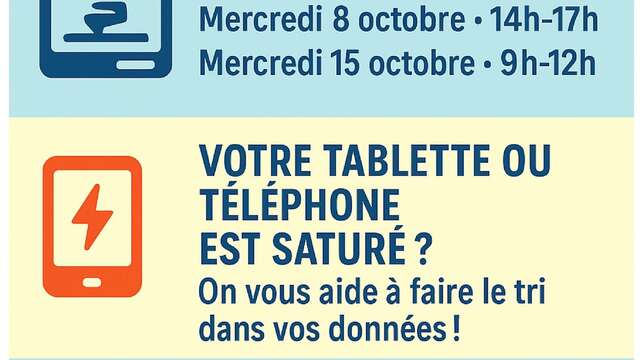 ATELIER NUMÉRIQUE : TABLETTES OU TÉLÉPHONES SATURÉS
