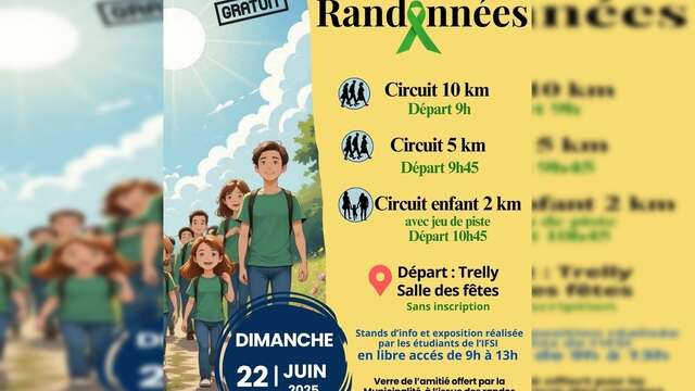 Randonnées 2km, 5km, 10km (action de sensibilisation au don d'organes)