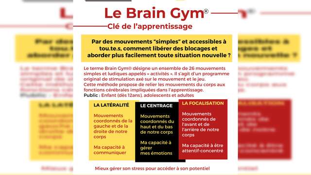 Atelier Brain Gym - Favoriser la mémorisation
