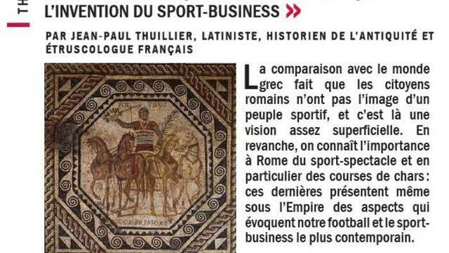 Conférence du jeudi : Les jeux du cirque dans la Rome antique, l'invention du sport business"