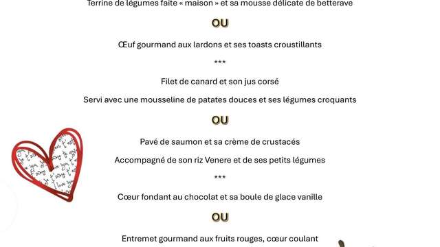 Menu Saint Valentin