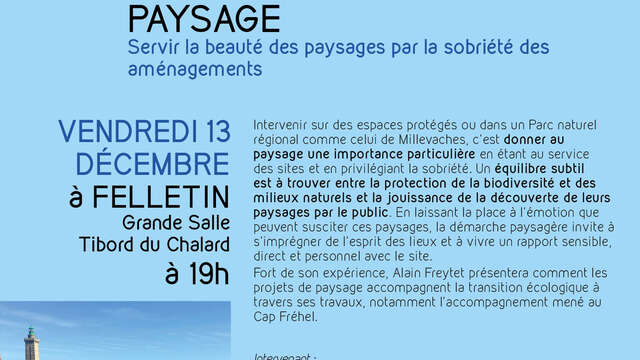 Cycles de conférences du Parc | Paysage par Alain Freytet