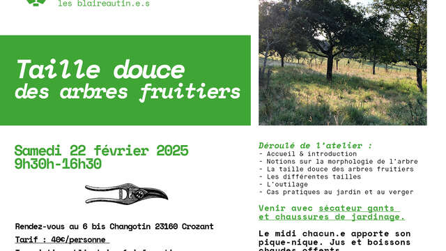 Atelier taille douce des arbres fruitiers