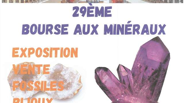 29ème Bourse aux minéraux, exposition, vente de fossiles et bijoux