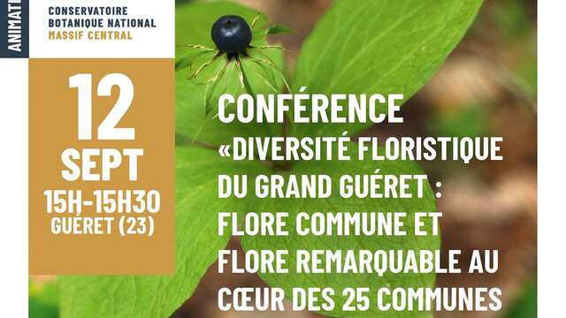 Conférence : Diversité floristique du Grand Guéret : flore commune et flore remarquable au cœur des 25 communes du territoire