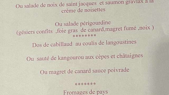 Menu de Noël