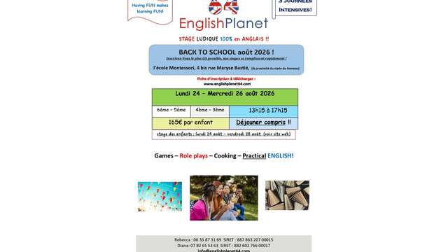 English Planet - Stage anglais "Back to school"