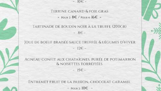 Menu de Noël à emporter | Le Vin'Quatre