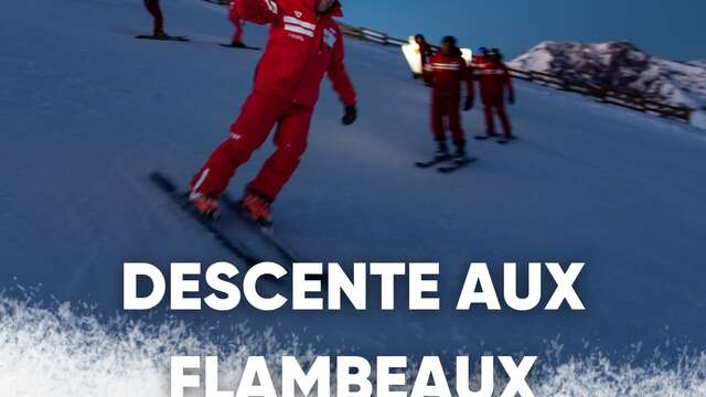 Descente aux Flambeaux Pla d'Adet et feu d'artifice