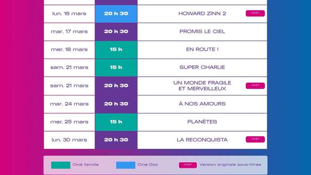 Programme Cinéma le Palais