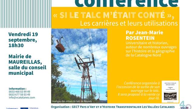 CONFÉRENCE "SI LE TALC M'ÉTAIT CONTÉ" PAR JEAN-MARIE ROSENTEIN