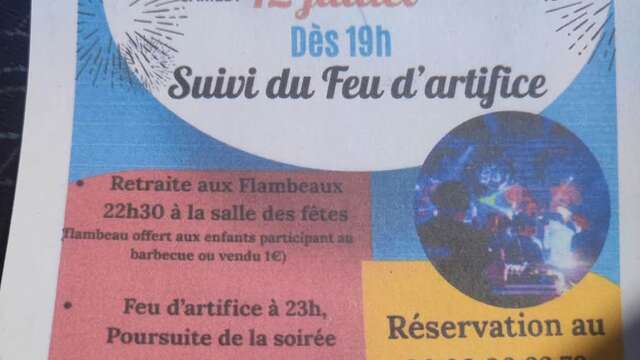 Barbecue avec DJ suivi d'un feu d'artifice