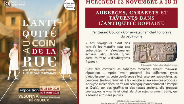 Conférence : « Auberges, cabarets et tavernes dans l’Antiquité romaine »