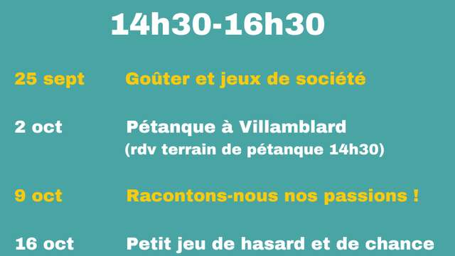 Atelier jeudi: pause bien être
