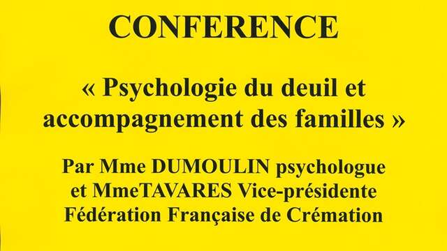 Conférence : psychologie du deuil et accompagnement des familles