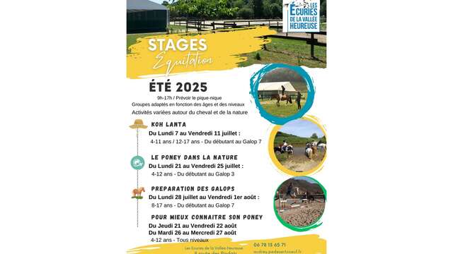 Stage Equitation Eté 2025