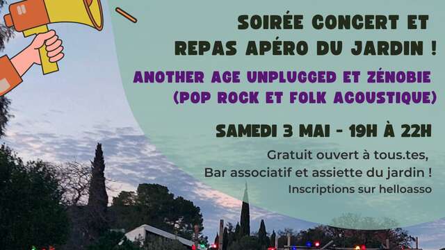 SOIRÉE CONCERT ET REPAS APÉRO AU JARDIN !