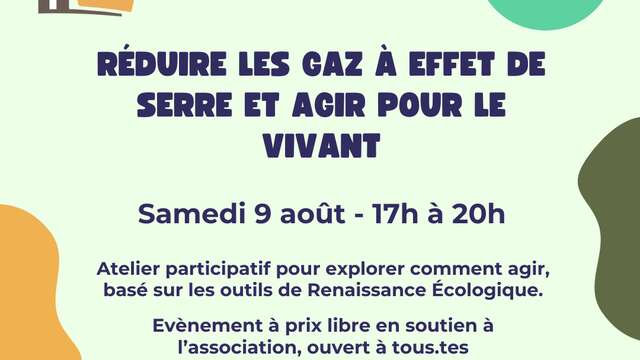 ATELIER – RÉDUIRE LES GAZ À EFFET DE SERRE ET AGIR POUR LE VIVANT