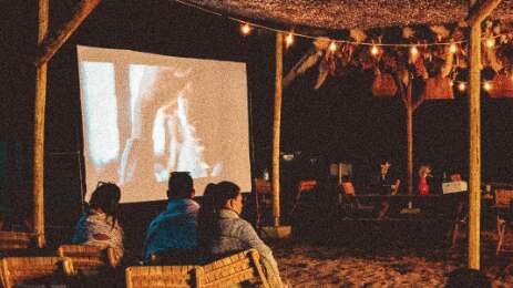Cinéma plein air au camping chez Antoine