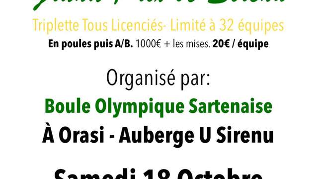 Le Grand Prix U Sirenu par la Boule Olympique Sartenaise